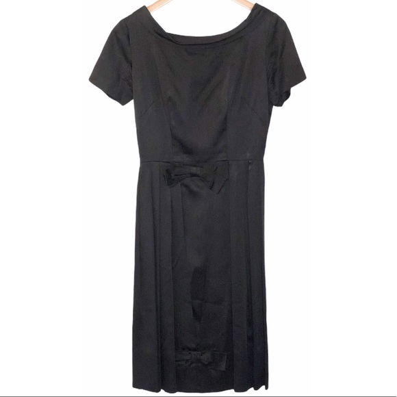 Vintage R&K Originals Jet Black Cocktail Dress - Picture 6 of 6